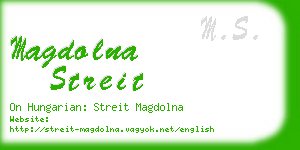 magdolna streit business card